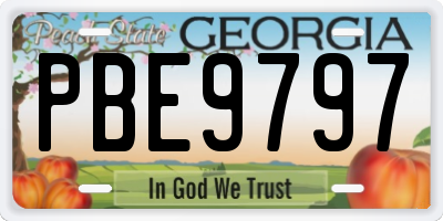 GA license plate PBE9797
