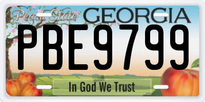 GA license plate PBE9799
