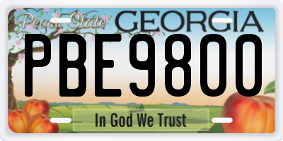 GA license plate PBE9800