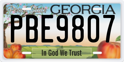 GA license plate PBE9807