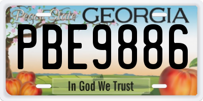 GA license plate PBE9886
