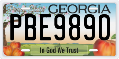 GA license plate PBE9890