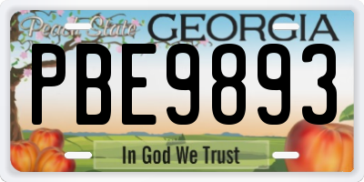 GA license plate PBE9893