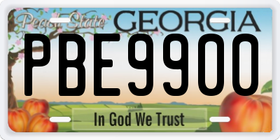 GA license plate PBE9900