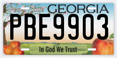GA license plate PBE9903