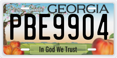 GA license plate PBE9904