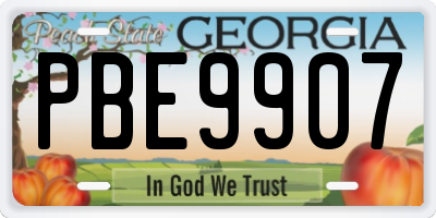 GA license plate PBE9907