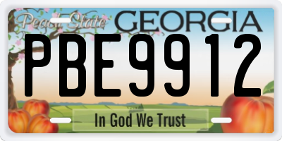 GA license plate PBE9912