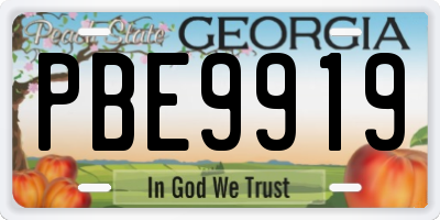 GA license plate PBE9919