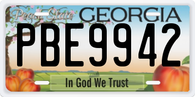 GA license plate PBE9942