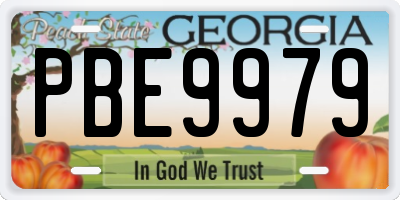 GA license plate PBE9979