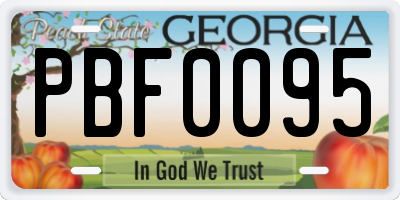 GA license plate PBF0095