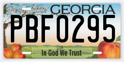 GA license plate PBF0295