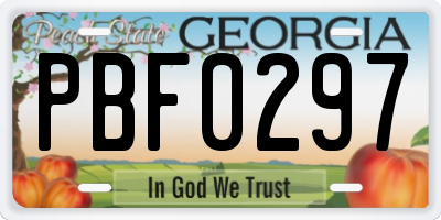 GA license plate PBF0297
