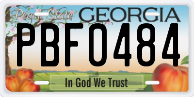 GA license plate PBF0484