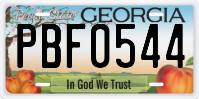 GA license plate PBF0544
