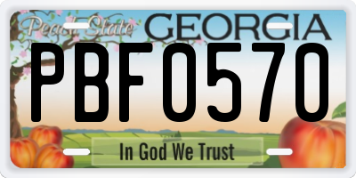 GA license plate PBF0570