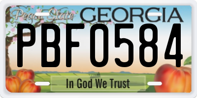 GA license plate PBF0584