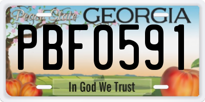 GA license plate PBF0591