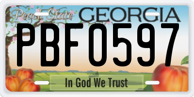 GA license plate PBF0597
