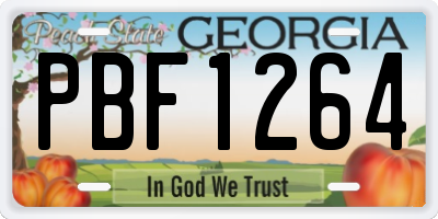 GA license plate PBF1264