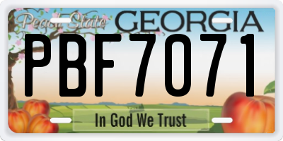 GA license plate PBF7071