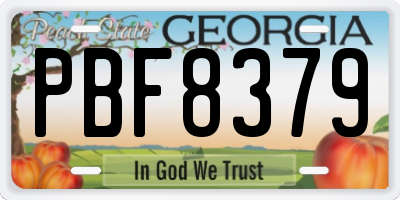 GA license plate PBF8379