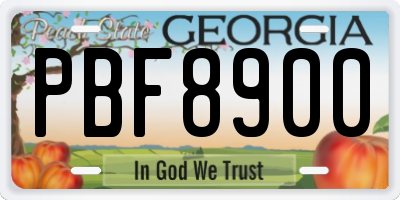 GA license plate PBF8900