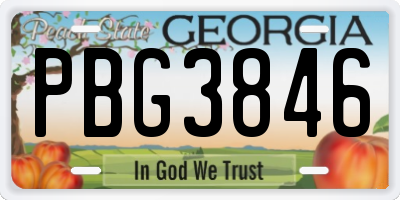 GA license plate PBG3846