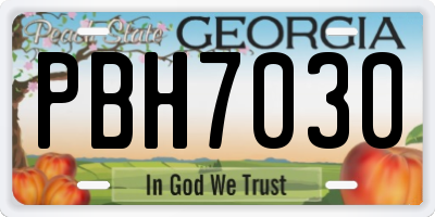 GA license plate PBH7030