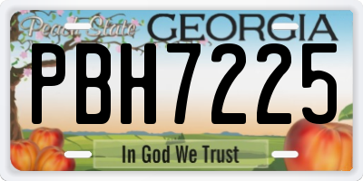GA license plate PBH7225