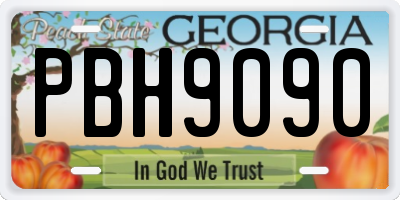 GA license plate PBH9090