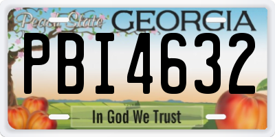 GA license plate PBI4632