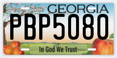 GA license plate PBP5080
