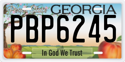 GA license plate PBP6245