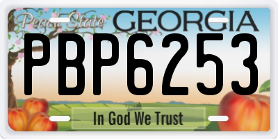 GA license plate PBP6253