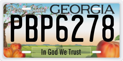 GA license plate PBP6278