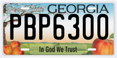 GA license plate PBP6300
