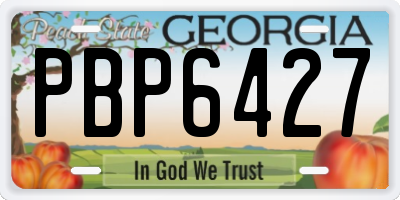 GA license plate PBP6427