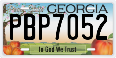 GA license plate PBP7052