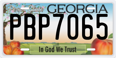 GA license plate PBP7065