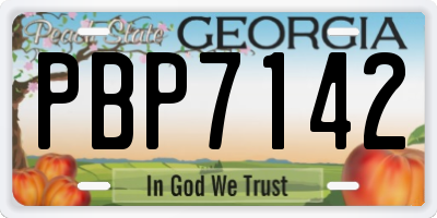GA license plate PBP7142