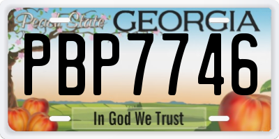 GA license plate PBP7746