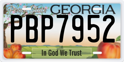 GA license plate PBP7952