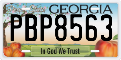 GA license plate PBP8563