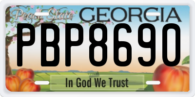 GA license plate PBP8690