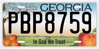 GA license plate PBP8759