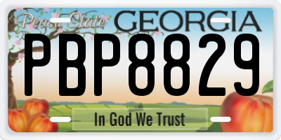 GA license plate PBP8829
