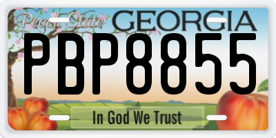GA license plate PBP8855