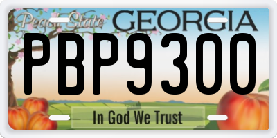 GA license plate PBP9300